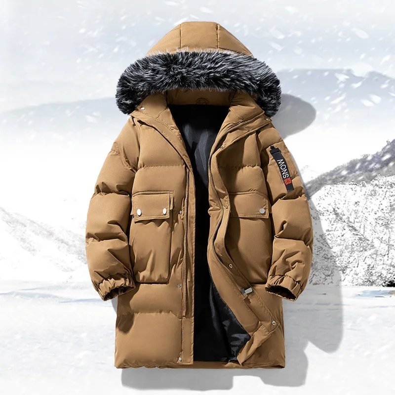 Thick Warm Men's Down Coats And Parkas Mens Winter Jackets Fur Hooded Padded Puffer Jacket Outdoor Windproof Luxury Padding HX36
