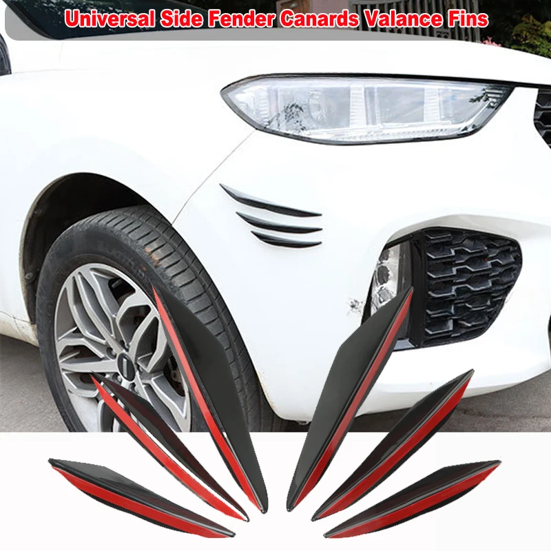 

Universal Fit Front Bumper Splitter Side Fender Canards Valance Fins Cover Sticker Side Skirt Body Kit Guards Car Accessories