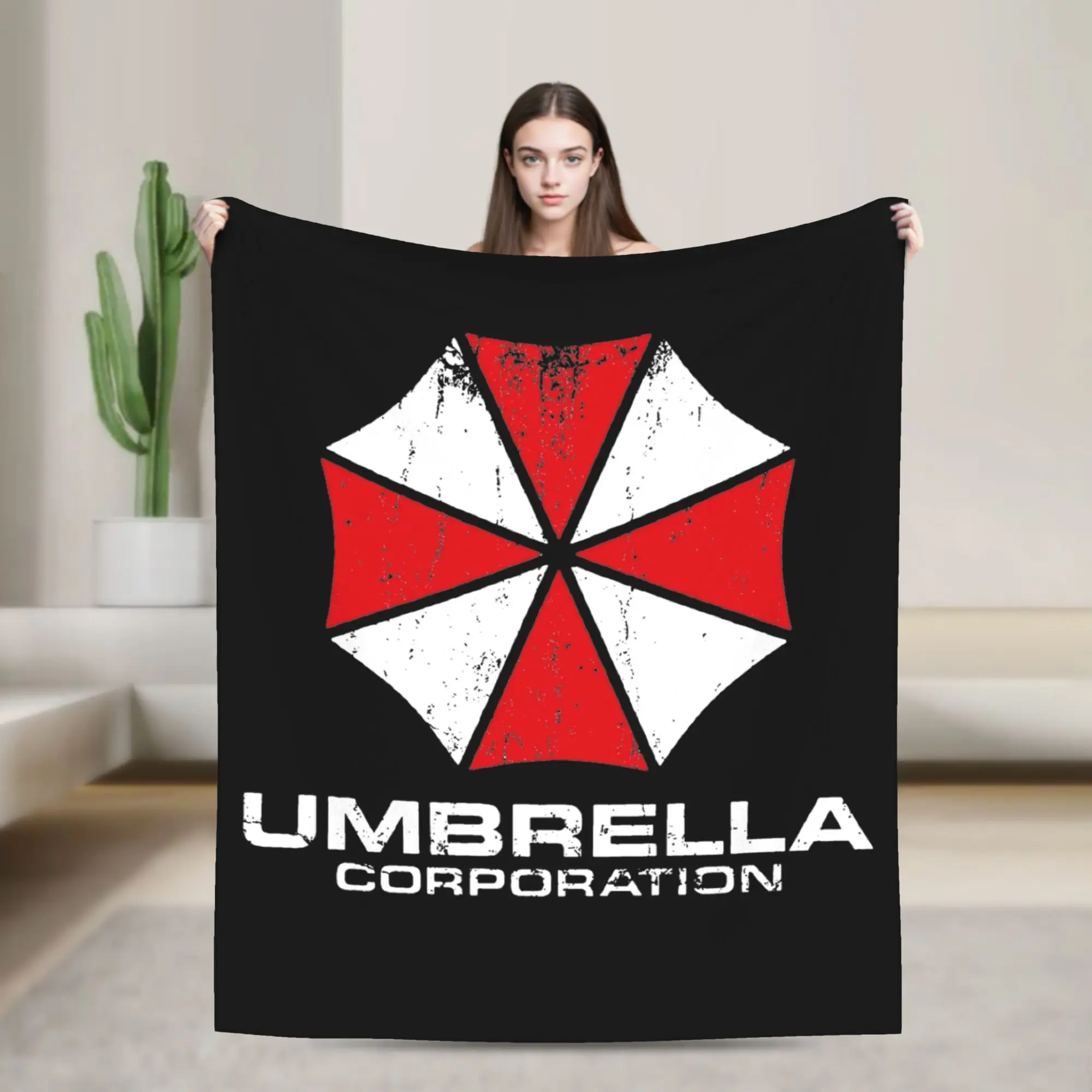 Umbrella Corporation Knitted Blankets Residents Evils Flannel Throw Blankets Summer Air Conditioning Portable Soft Warm Bedsprea