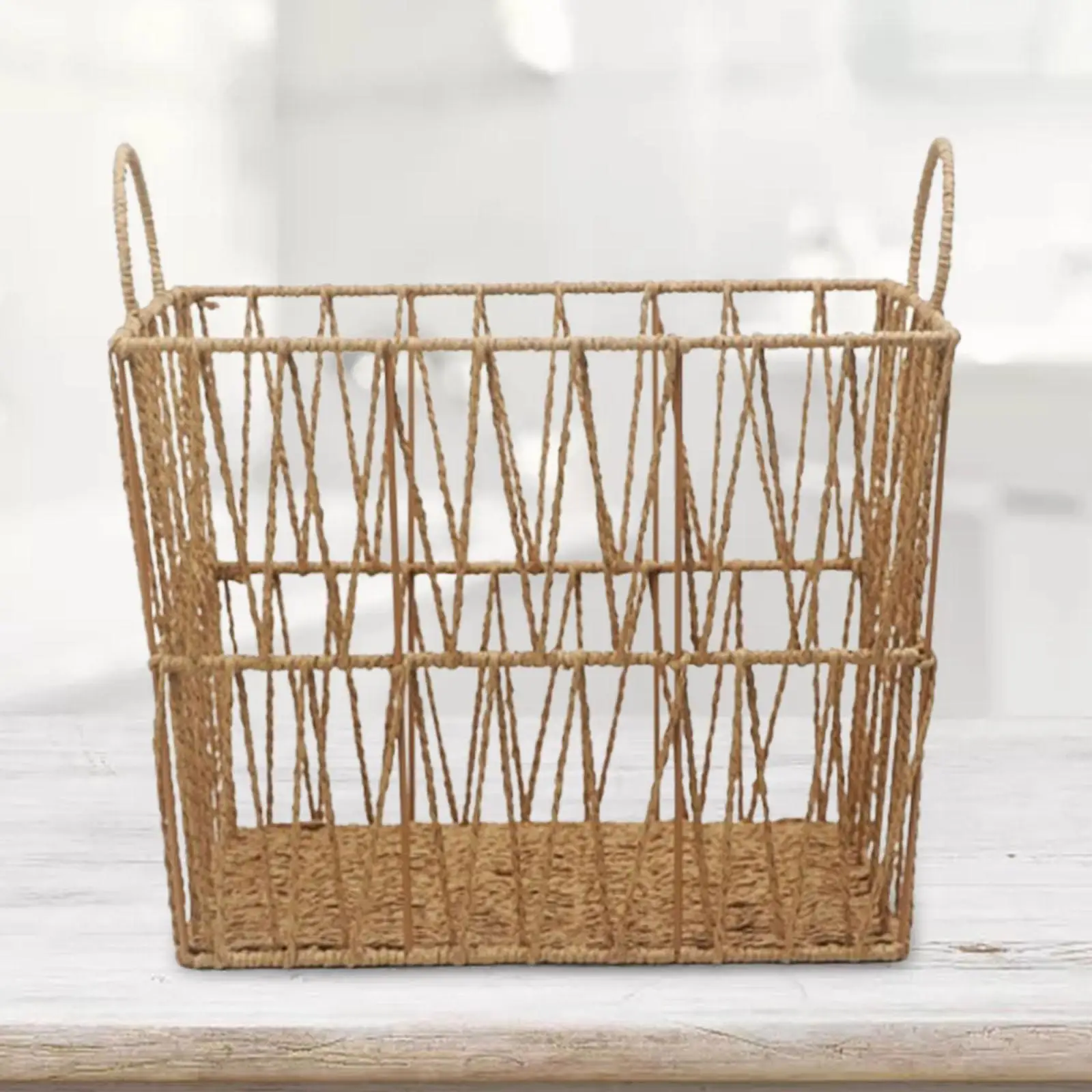 

Desktop Storage Basket Snacks Basket Storage Organizer Paper Rope Storage Basket for Cabinet Living Room Office Bedroom Pantry