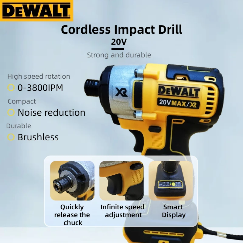 Dewalt DCD887 Electric Impact Driver Drill  Speed Brushless motor  Electric Screwdriver For Power Tools （bare machine）