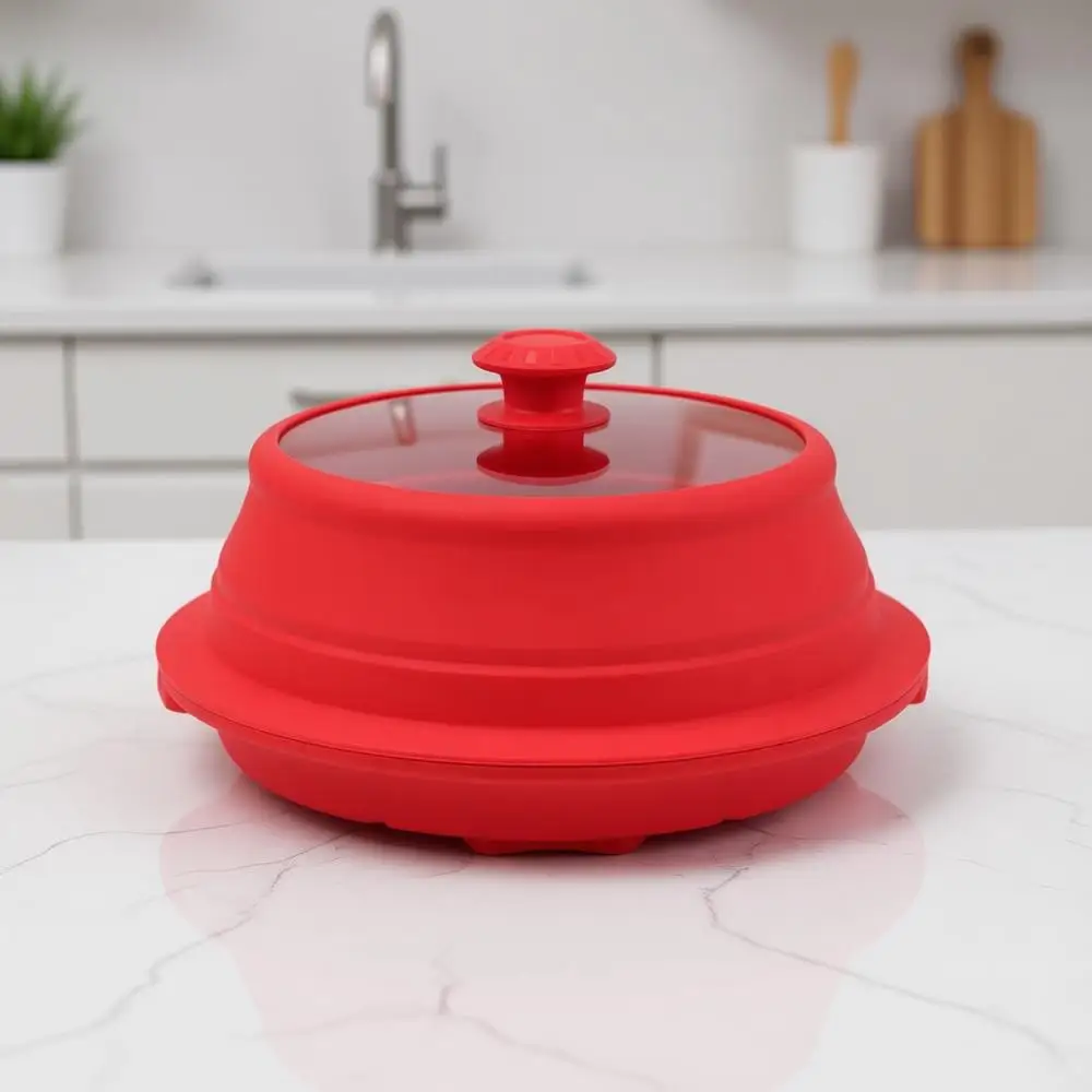 

Складная силиконовая крышка-пароварка, многофункциональная крышка с отверстиями для отвода пара, набор посуды 10,5 дюймов, можно мыть в посудомоечной машине, без BPA