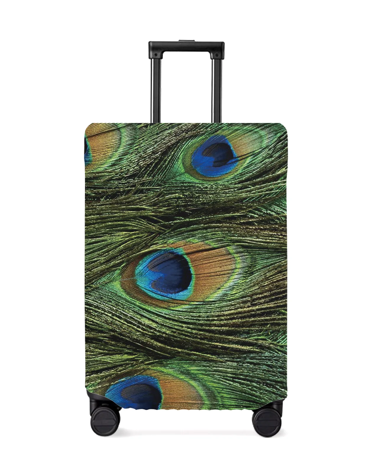 Green Animal Peacock Feather Travel Luggage Cover Elastic Baggage Cover Suitcase Case Dust Cover Travel Accessories