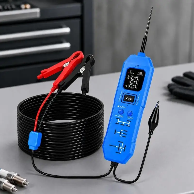 Automotive Power Circuit Diagnostic Tool, 3-36V Handheld 4 Pin 5 Pin Tester with Tester Wire and Battery Clamps H9EE
