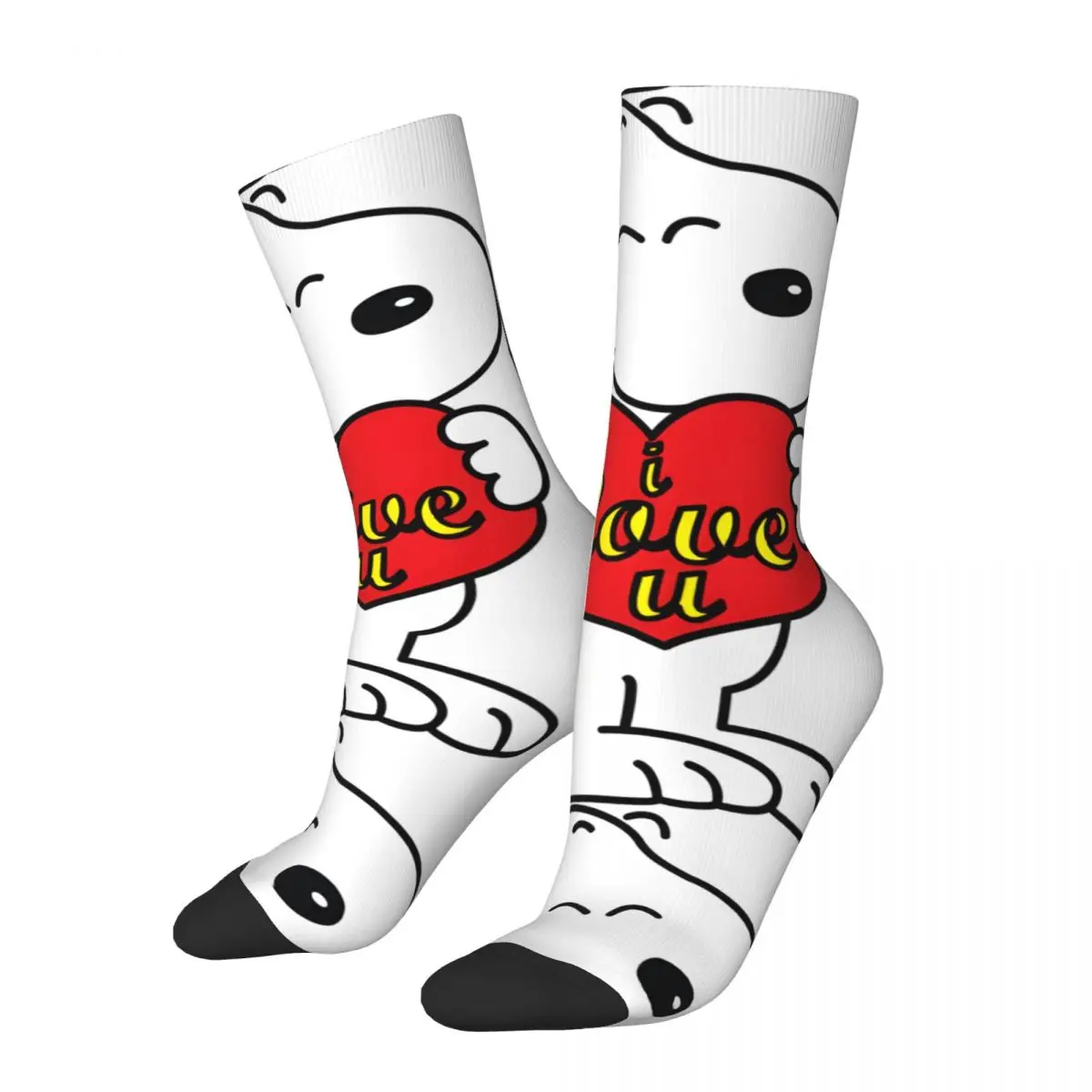 Snoopy Peanuts Men's Socks Vintage Harajuku Peanuts Snoopy Street Style Novelty Casual Crew Sock