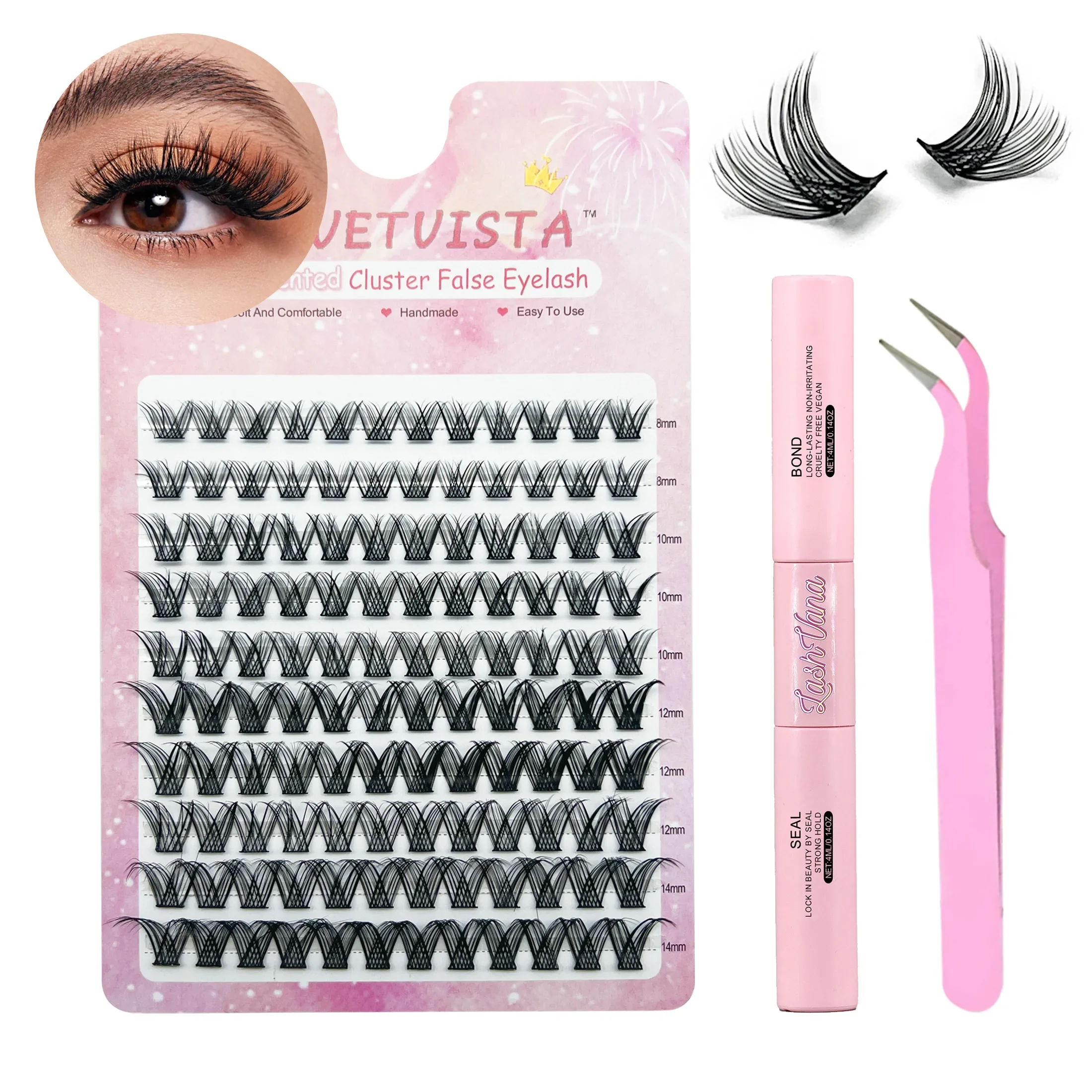 DIY Lash Extension Kit 120 STKS Individuele Wimper Extension Kit Cluster Wimpers Kit Lash Lijm voor Wimper Extensions Make-up