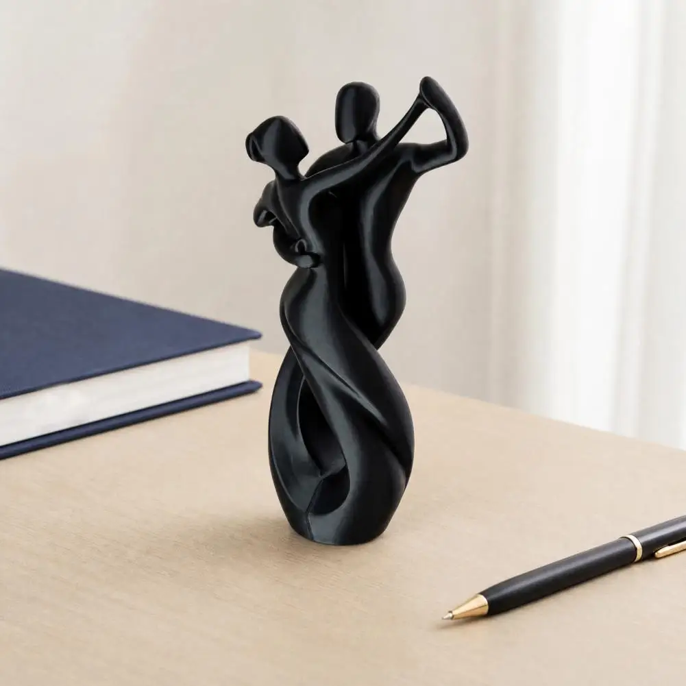2026 3D Printing Art Ornament, Matte Black Dancing Couple Model, Abstract Tango Dance Statue, with Stable Base Figurine for Home