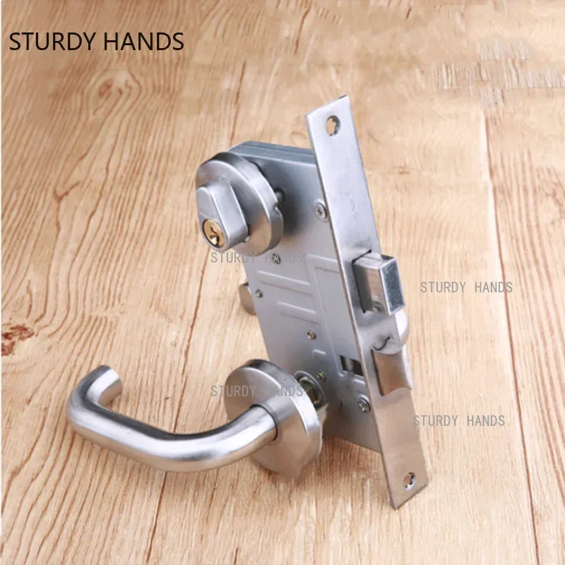 Security Door Stainless Steel Lock Cylinder Channel Fire Door Lock Indoor Universal Locks Double Door Handle Lock Home Hardware
