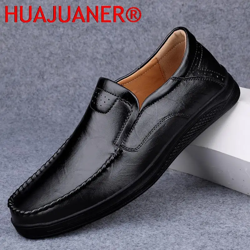 Brand New Men Loafers Genuine Leather Casual Shoes Man Comfortable Adult Moccasins Mens Driving Flats Shoes Fshion Male Footwear