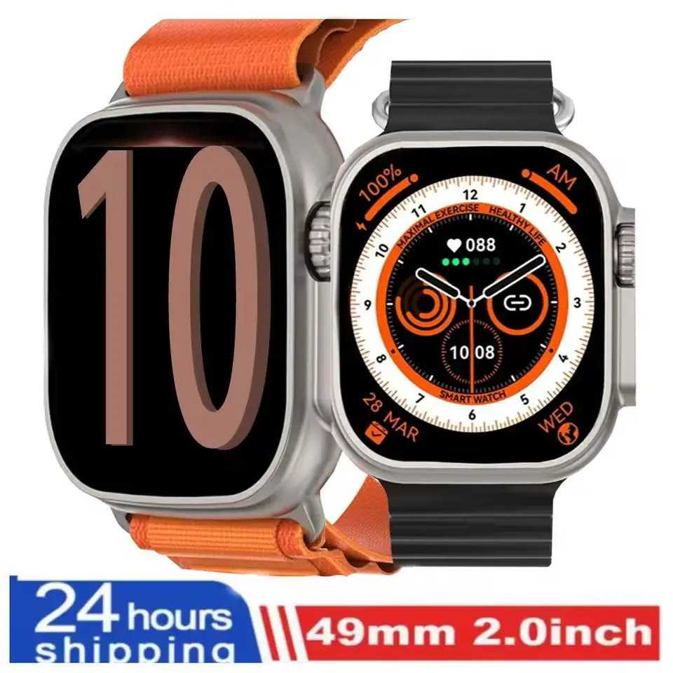 Для Apple Smart Watch 10 ultra x 3 Pro MAX Gen2 49 мм Amoled Screen Smartwatch Отражающая скорость Беспроводная зарядка Мужчины Женщины Для спорта