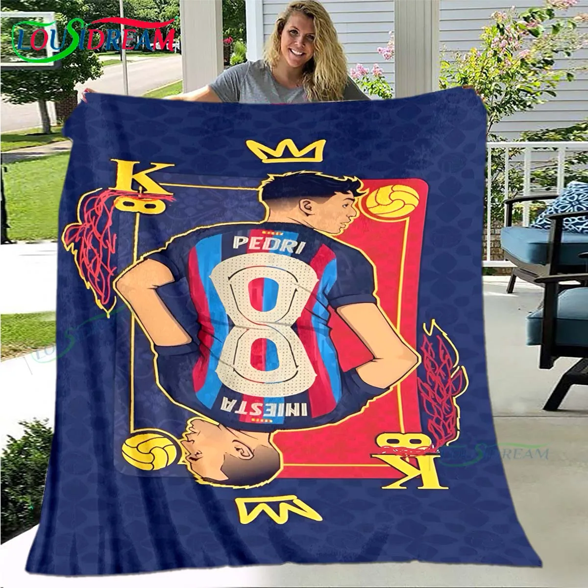 حار الأزياء اسبانيا نجم كرة القدم P-Pedri طباعة بطانية الفانيلا رقيقة بطانية المحمولة المنزل السفر مكتب الغداء استراحة بطانية هدية #4