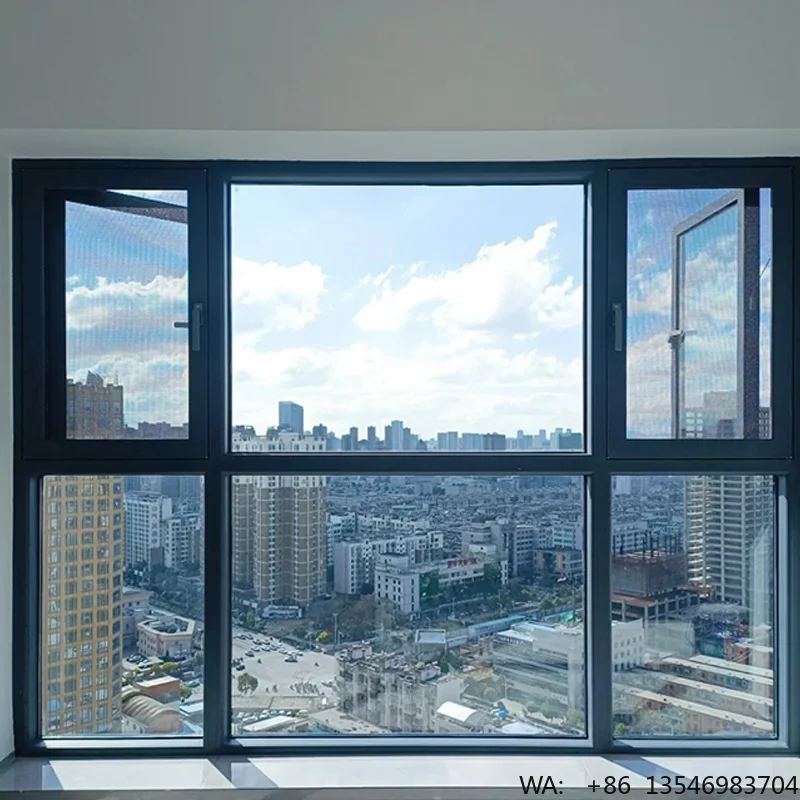 

Custom Swing Aluminum Alloy Casement Window Energy Star Heat Insulation Soundproof Waterproof Exterior Window