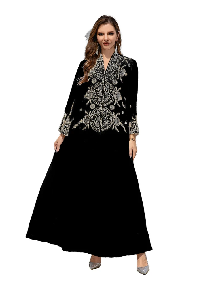 Eid Muslim Party Dress for Women Jalabiya Abaya Ramadan Long Dresses Abayas Woman Embroidery Kimono Robe Caftan Vestidos 2024