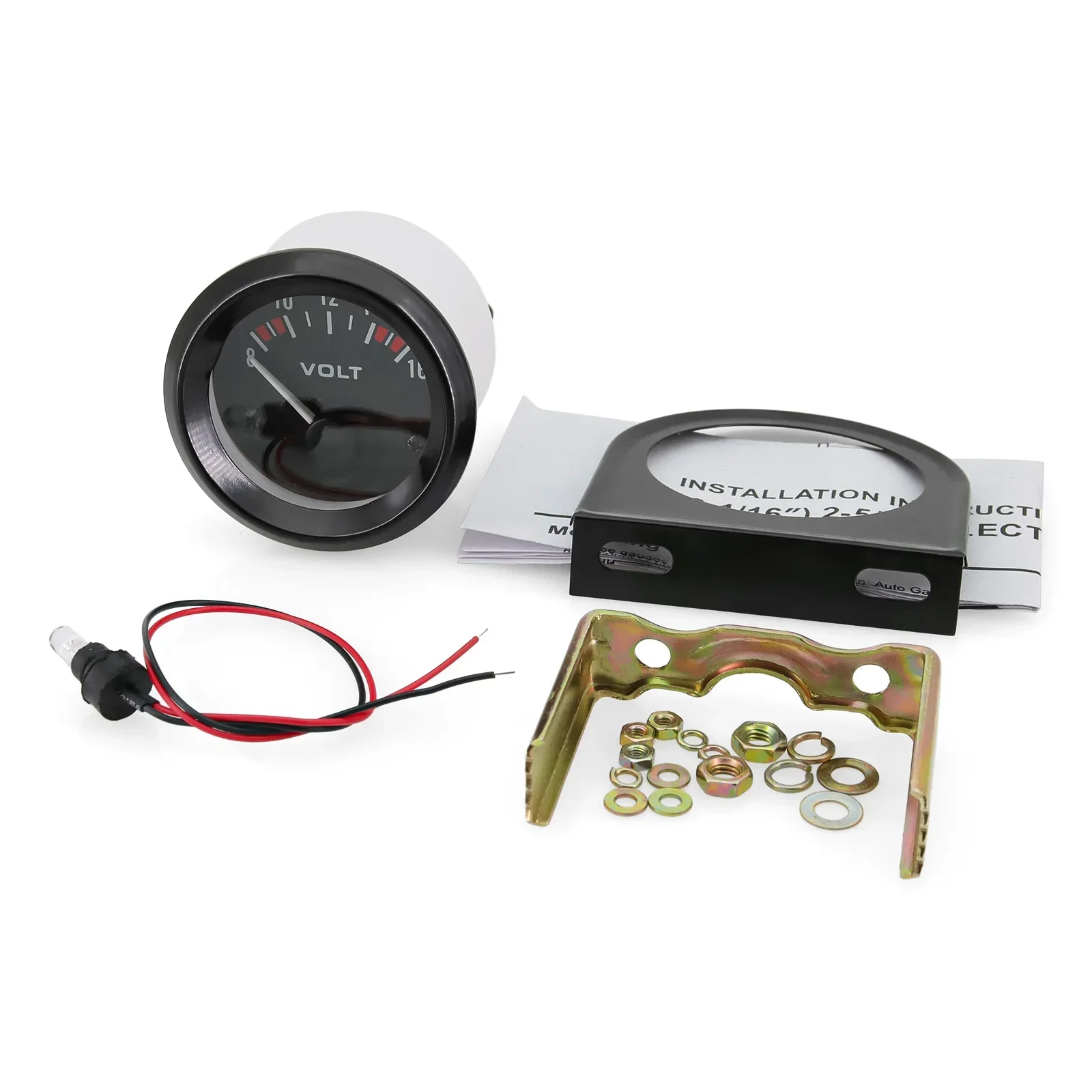 12V Universal Vehicle 2'' 52MM Oil Pressure Water Temperature Gauge Oil Temp Voltmeter Fuel Level Meter with Car Bracket Holder view 3