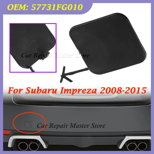 Imagen 2 del producto Nuevo 57731FG010 para Subaru Impreza 2008-2015 negro plástico coche parachoques trasero remolque gancho cubierta de ojo piezas de automóvil