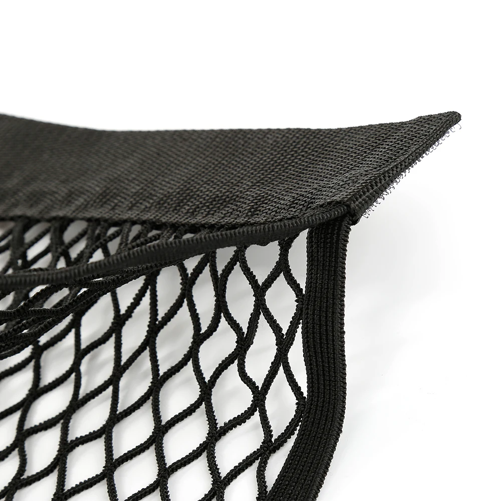 مقعد السيارة الخلفي الشبكي الخلفي ، شبكة سلسلة مرنة ، ملصق ، حقيبة تخزين عالمية ، قفص جيب ، منظم السيارات