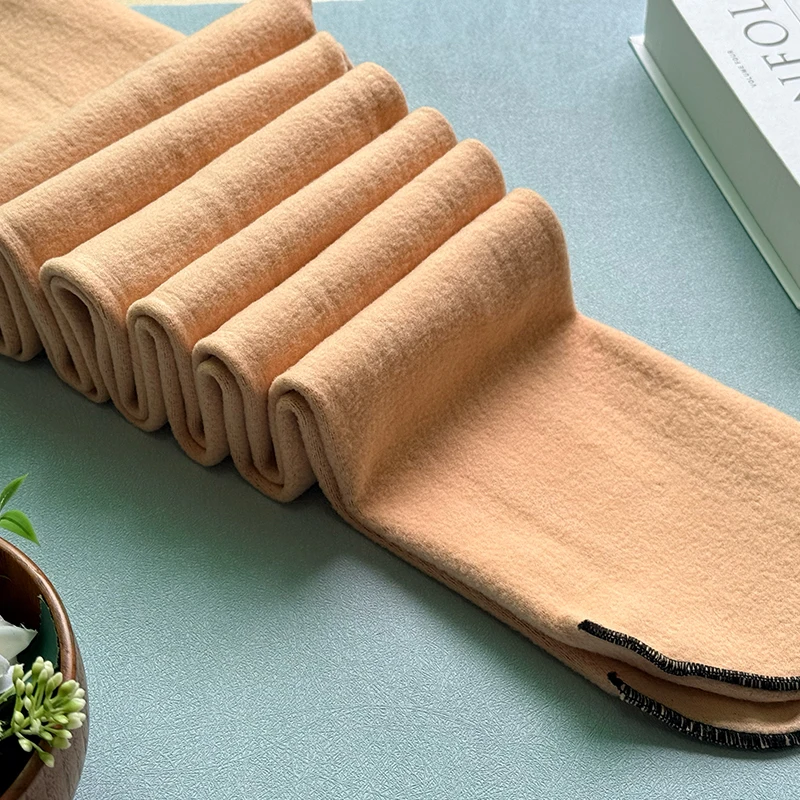 Large-grid jacquard black through-skin fleece-lined thick-walled slim-fitting undergarments for women, front and back seamless,