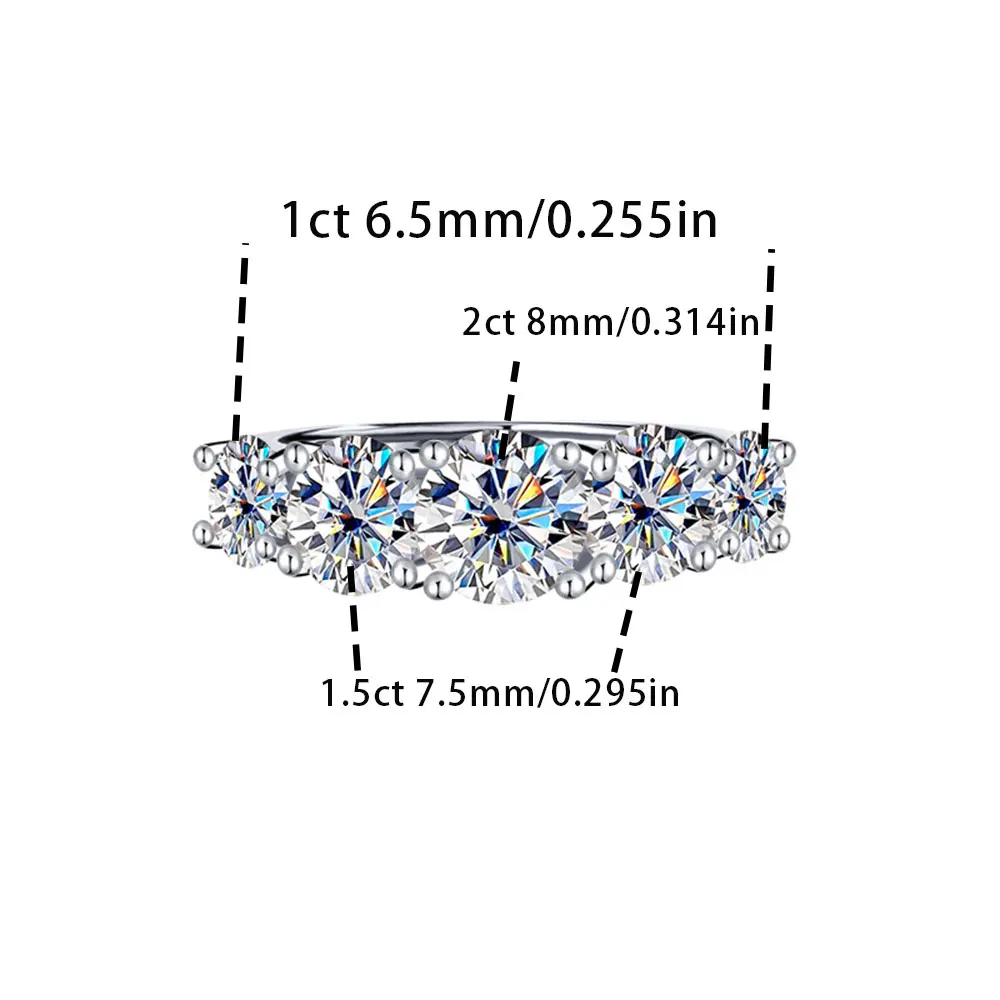 INZEN-Bague classique en argent regardé 925, Moissanite 7 carats, bague romantique élégante, cadeau d'anniversaire pour les travailleurs, bijoux