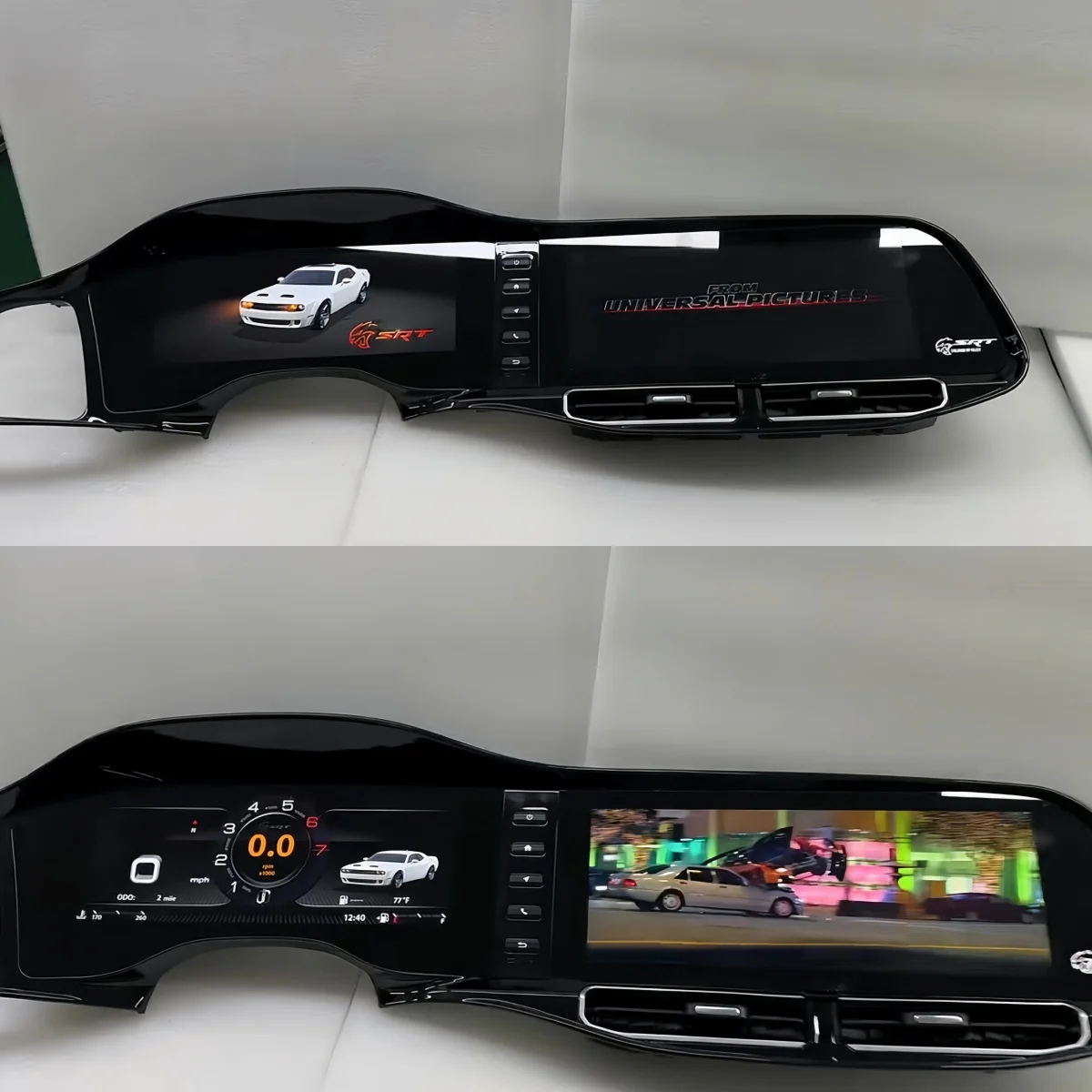 24.6inch Screen For Dodge Challenger SRT Hellcat 2010-2023 Car Stereo GPS Navigation Auto Radio Carplay + LCD Digital Cluster