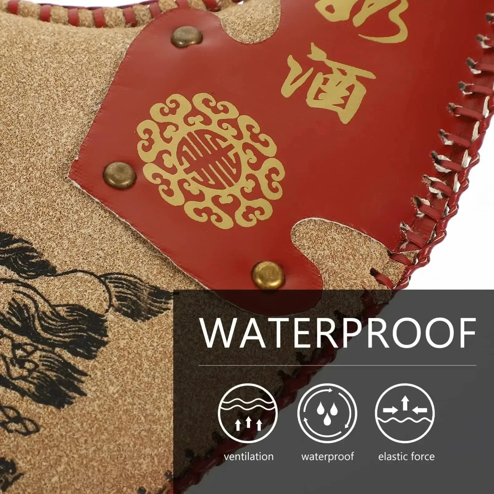 Leather Wine Flask Handmade Boat Wine Bag Traditional Water Container with Straps Mongolia Water Canteen Outdoor Drinkware