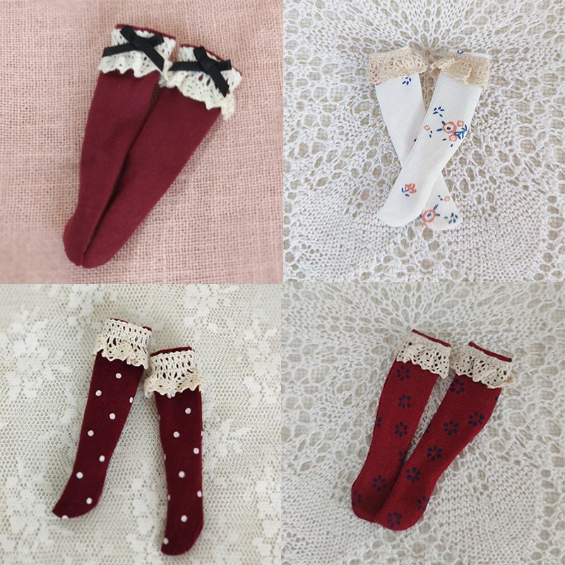 New Blyth Fashion Solid Color Knee Socks, Long and Short Lace Socks YMY24 Ob24 Azone Licca Doll Accessories Bow Socks