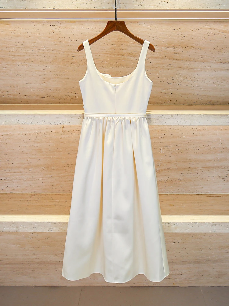 

Ele Long Floral Print ter Dr Women's Summer Faion High Waist A-Line Gown Svel Zipper Ba Mid-Calf Dr