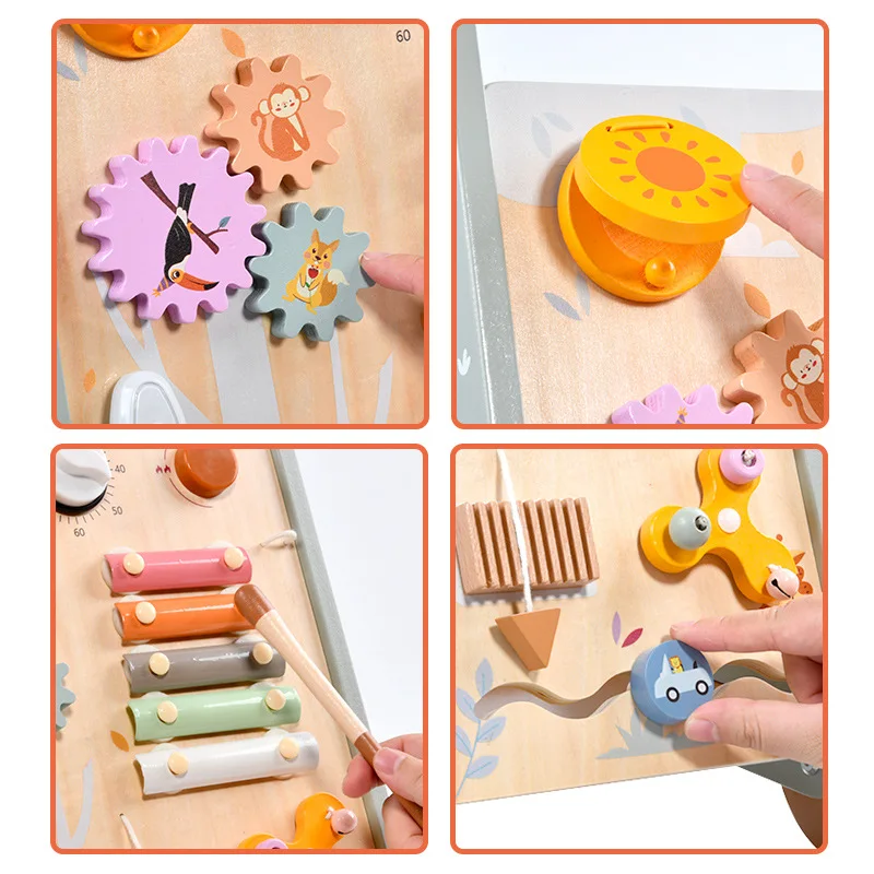 خشبية البيانو التنصت حبة عجلة لف متعددة الوظائف الطفل المشي عربة التسوق لغز لعبة للعب أطفال المنزل