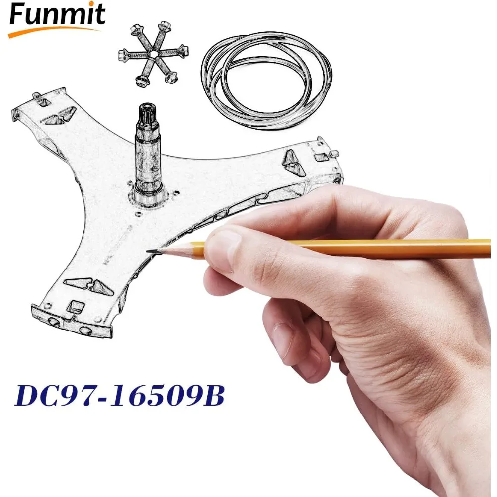 

Washer Flange Shaft Assembly & Hex Mounting Bolt (6pcs) & Gasket Seal Compatible with Samsung Washing Machine Replace