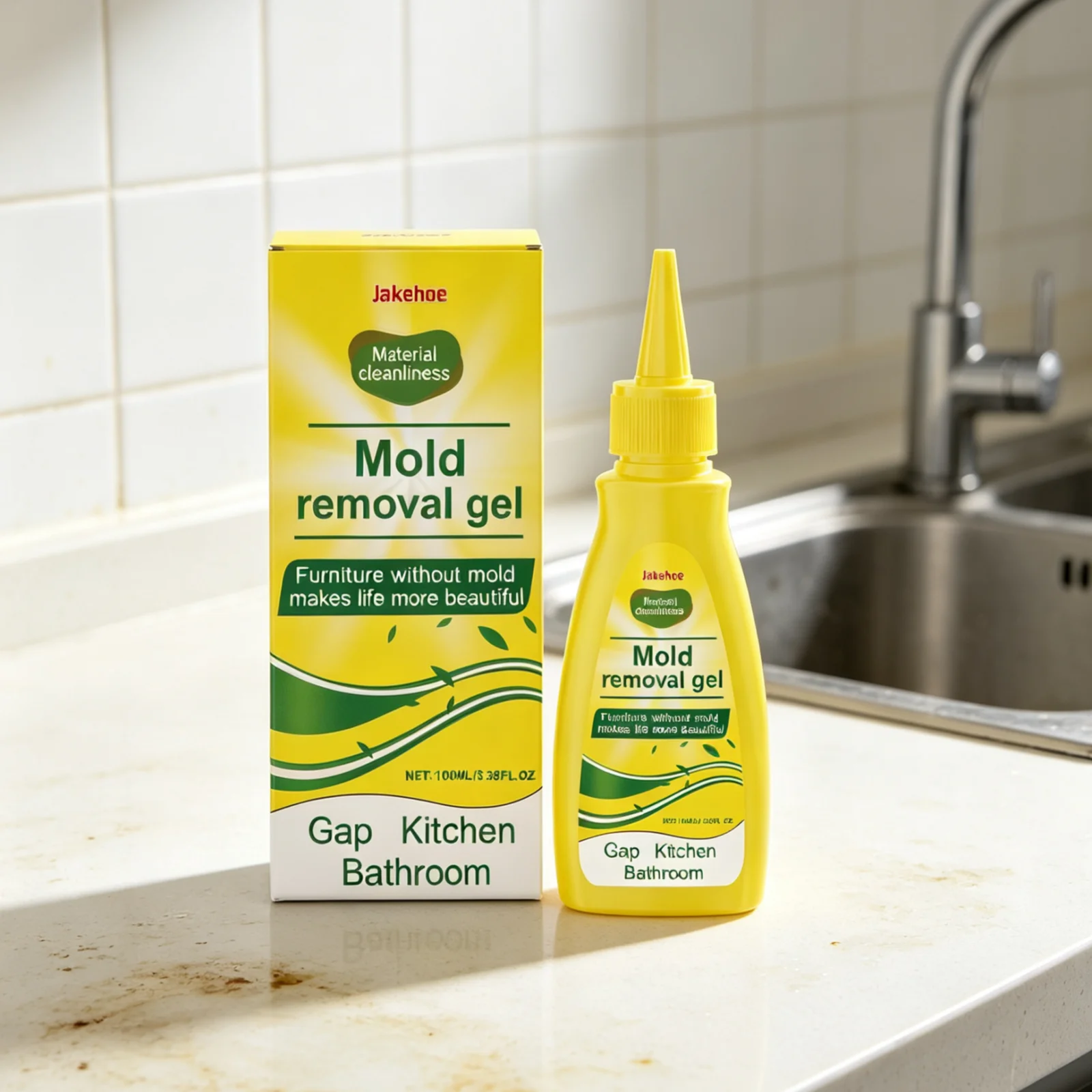 Jakehoe Mold Removal Gel for Kitchen Bathroom Deep Penetrating Cleaning Long Lasting Protection Mildew Stain Remover Gel 100ml