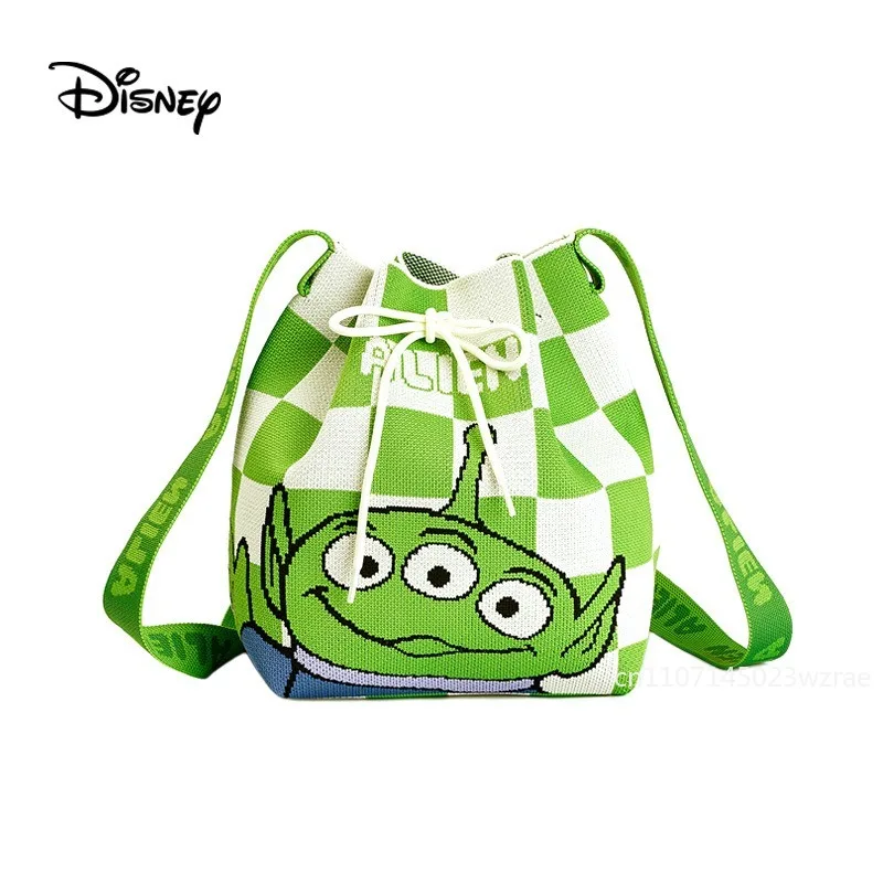 

Disney New Women's Handbag Luxury Brand Original Fashion Women's Shoulder Bag Cartoon Knitted Embroidery Casual Women's Bag