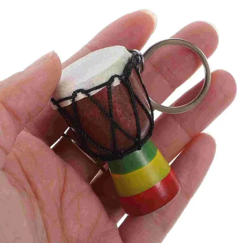 1pc Handcrafted African Drum Necklace Key Pendant Percussion Musical Instrument Tambourine Creative Jewelry For Women And Girls