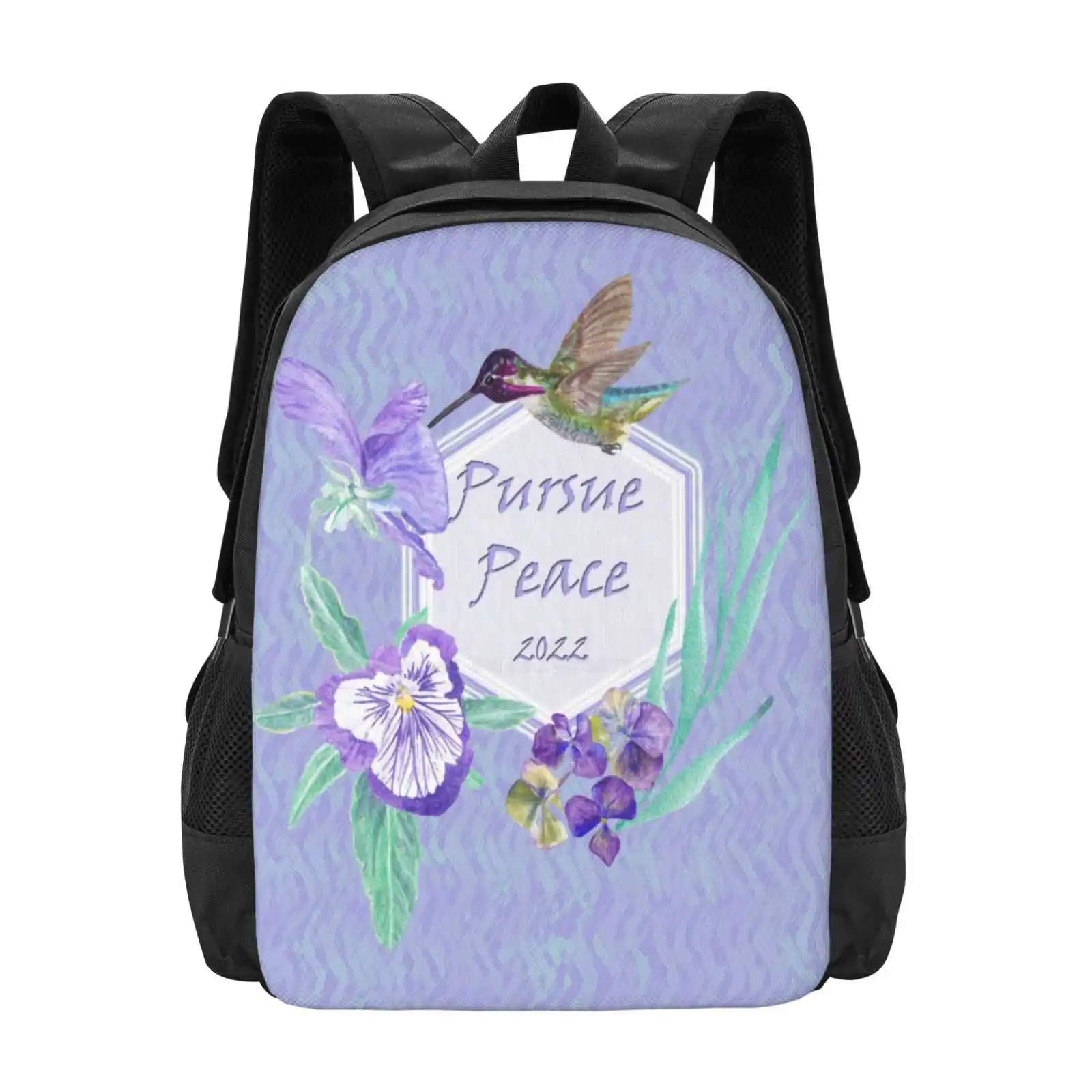 Pursue Peace Fashion Pattern Design Travel Laptop School Backpack Bag Pursue Peace Jw Arts And Crafts Hand Painted Yellow