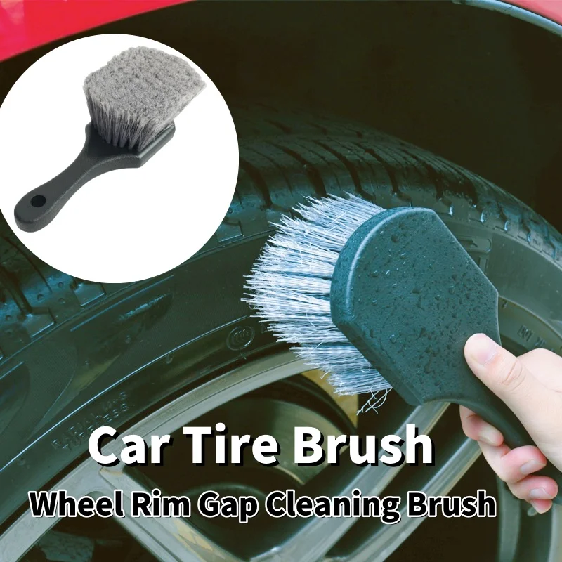 1PCS Wheel Tire Brush Short Handle Soft Brush Car Wash Brush Clean Tires Releases Dirt Grime For Cleaning Car Tires Wheel Carpet