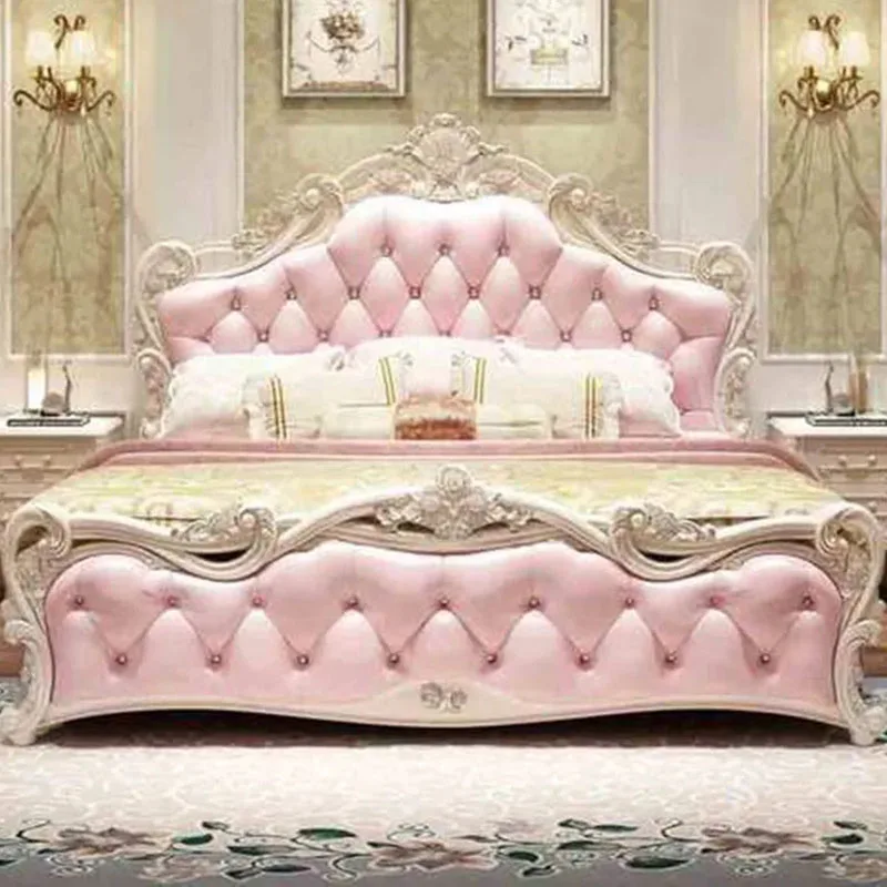 

Headboard Frame Double Bed Luxury King Size Queen Living Room Double Bed Princess Modern Letto Matrimoniale Bedroom Furniture