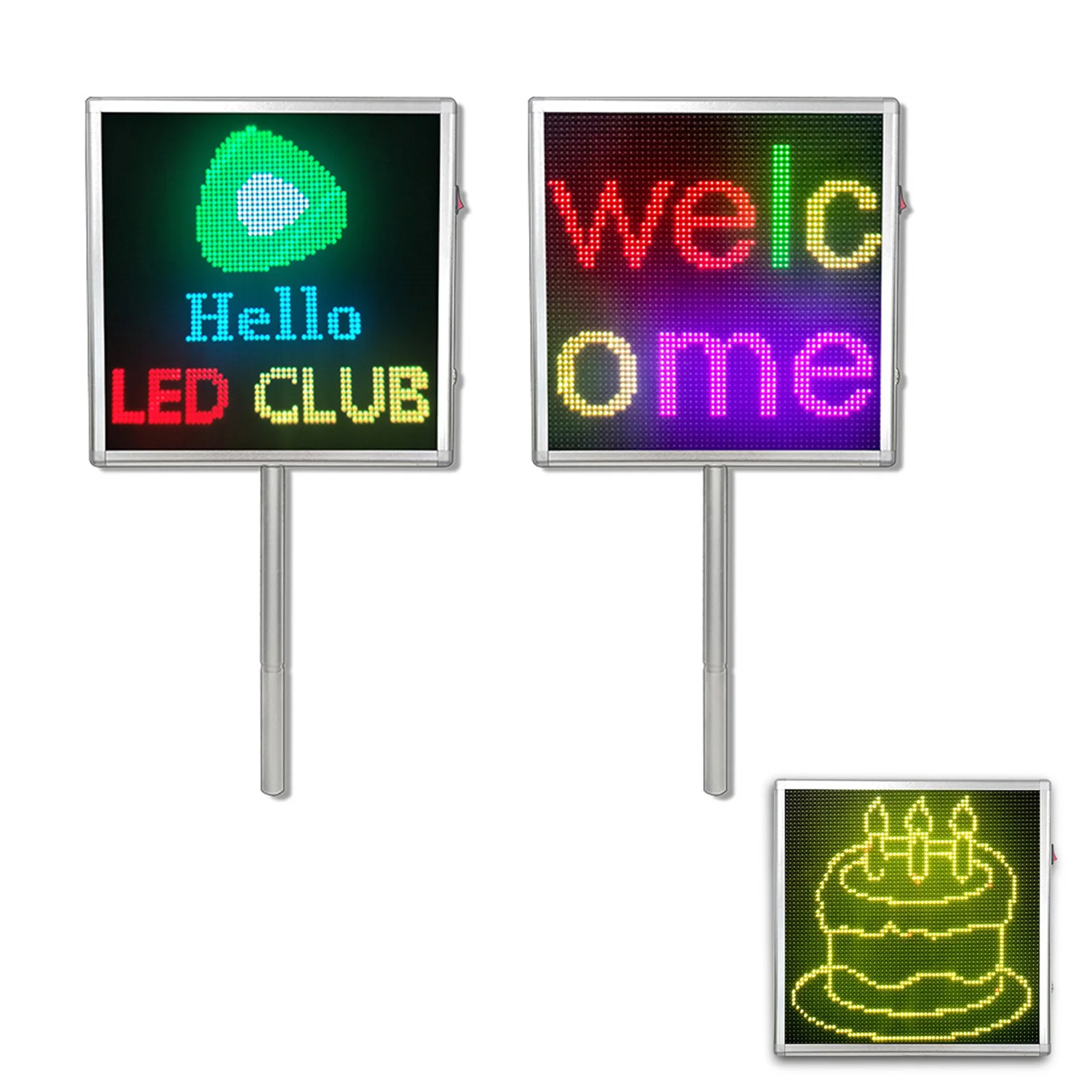 Bluetooth LED Expression Screen tabellone GIF Smile Face Led Sign Light Show On Car Rear Window pubblicità portatile