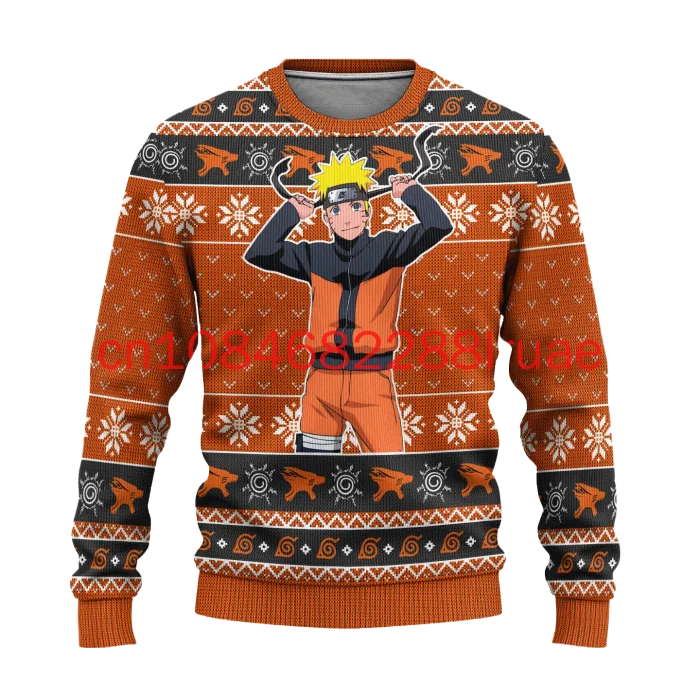 

2026 Autumn/Winter New Naruto Children's Christmas Ugly Sweater 3D Printed Cosplay Men's and Women's Ugly Sweater