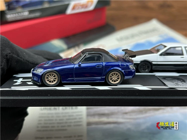 Newly Stocks Hi Story Modeler 1:64 Double Car Set S2000 Blue And Initial D AE86 White In 2024