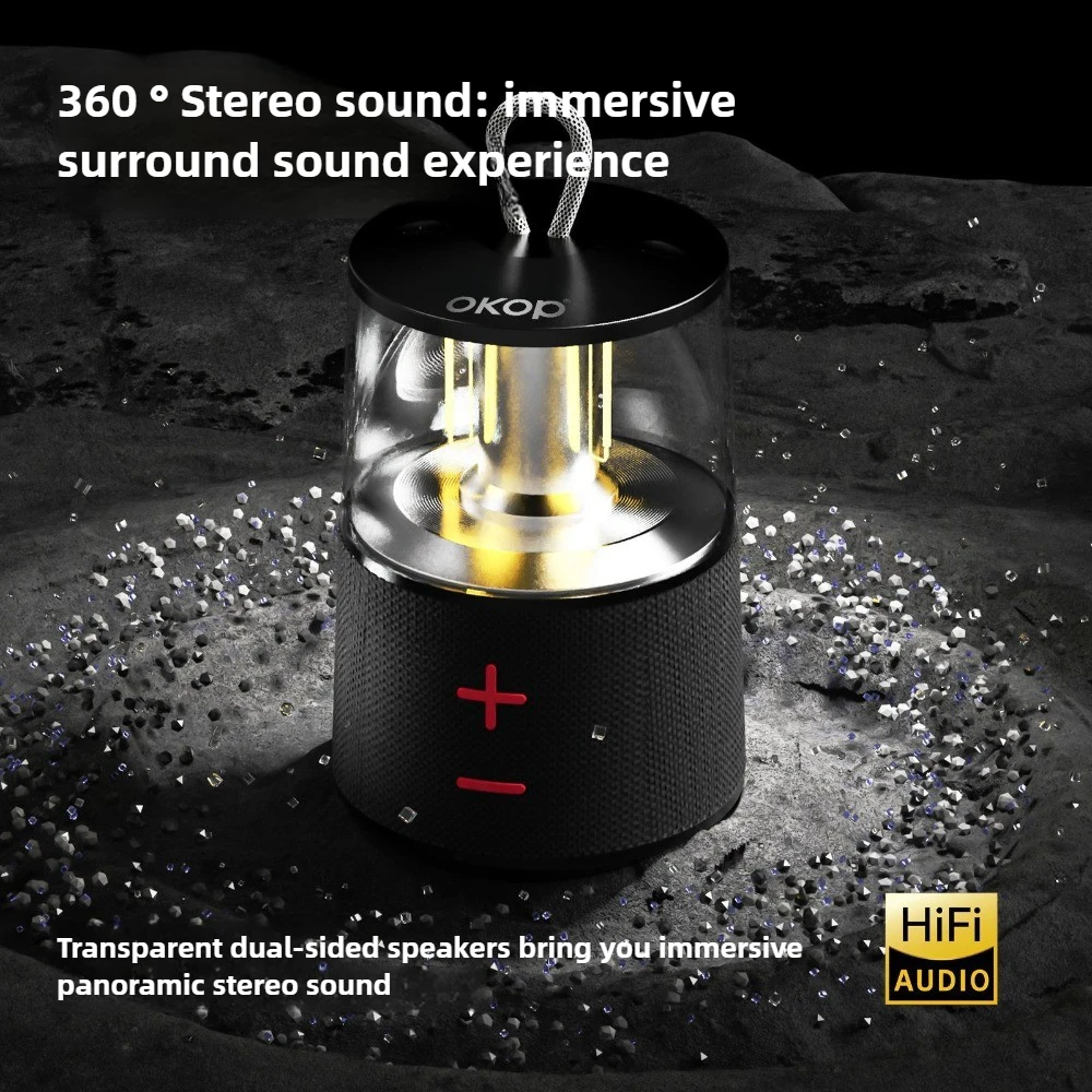 OKOP سمّاعات بلوتوث، مكبر صوت خارجي، ضوء التخييم، مكبرات صوت بلوتوث، مضخم صوت، سطح المكتب المنزلي مصباح مكتبي LED متعدد الوظائف #4