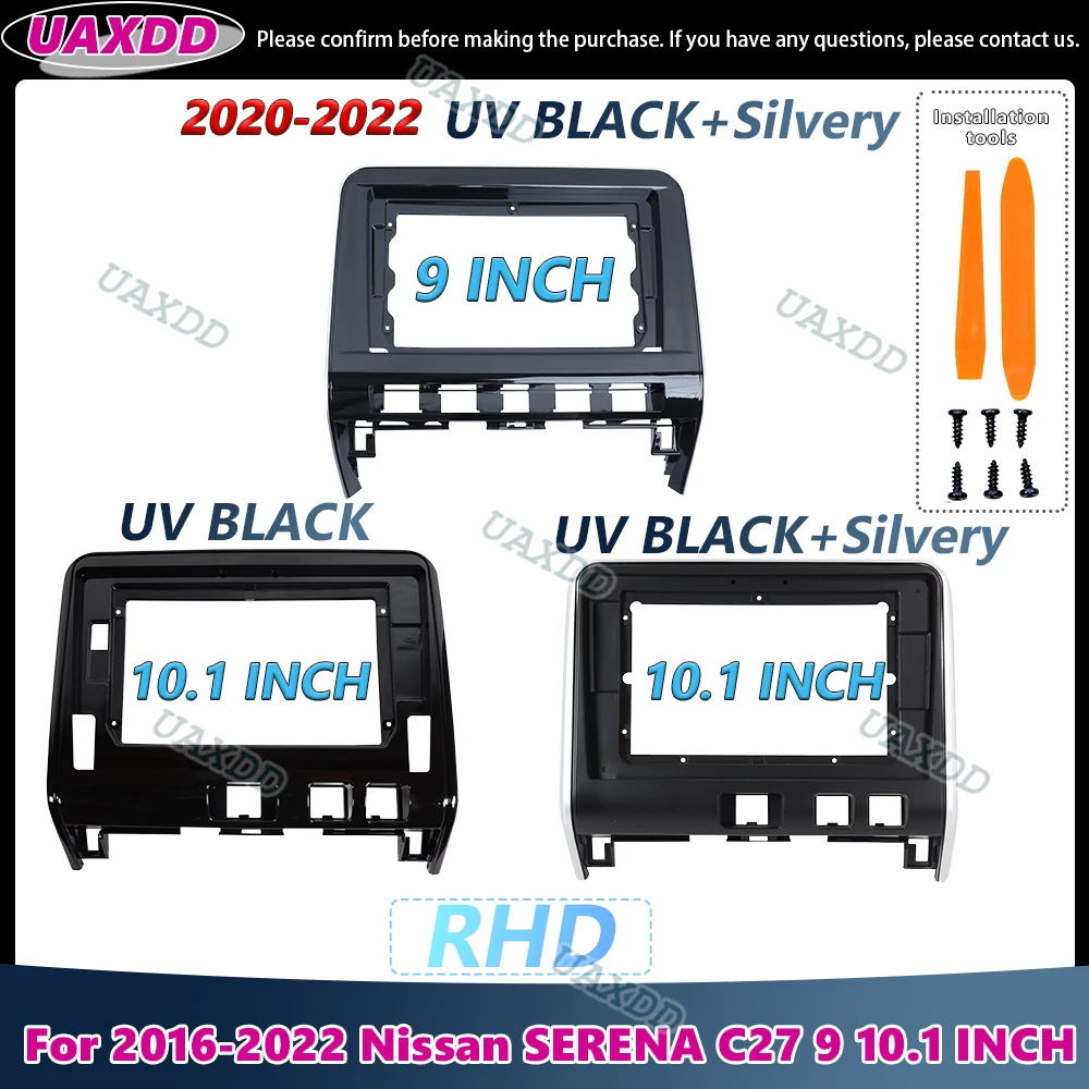 2 Din Car Android Frame Kit Panel for 2016-2022 Nissan SERENA C27 9 10.1 Inch Interior Stereo Radio Fascia Cable Video Harness