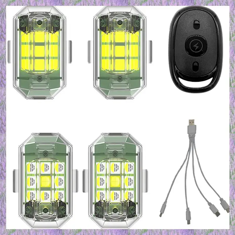 

A63K-Wireless Remote Control LED Strobe Light For Car Motorcycle Bike 7 Colors Anti-Collision Flash Warning Lamp