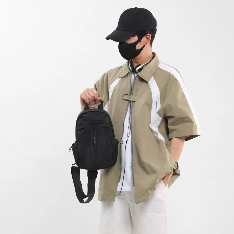 High Quality Chest Bag Fashion New Solid Color Men Small Bag Outdoor Casual Hot Sale  One Shoulder Crossbody Bag For Male