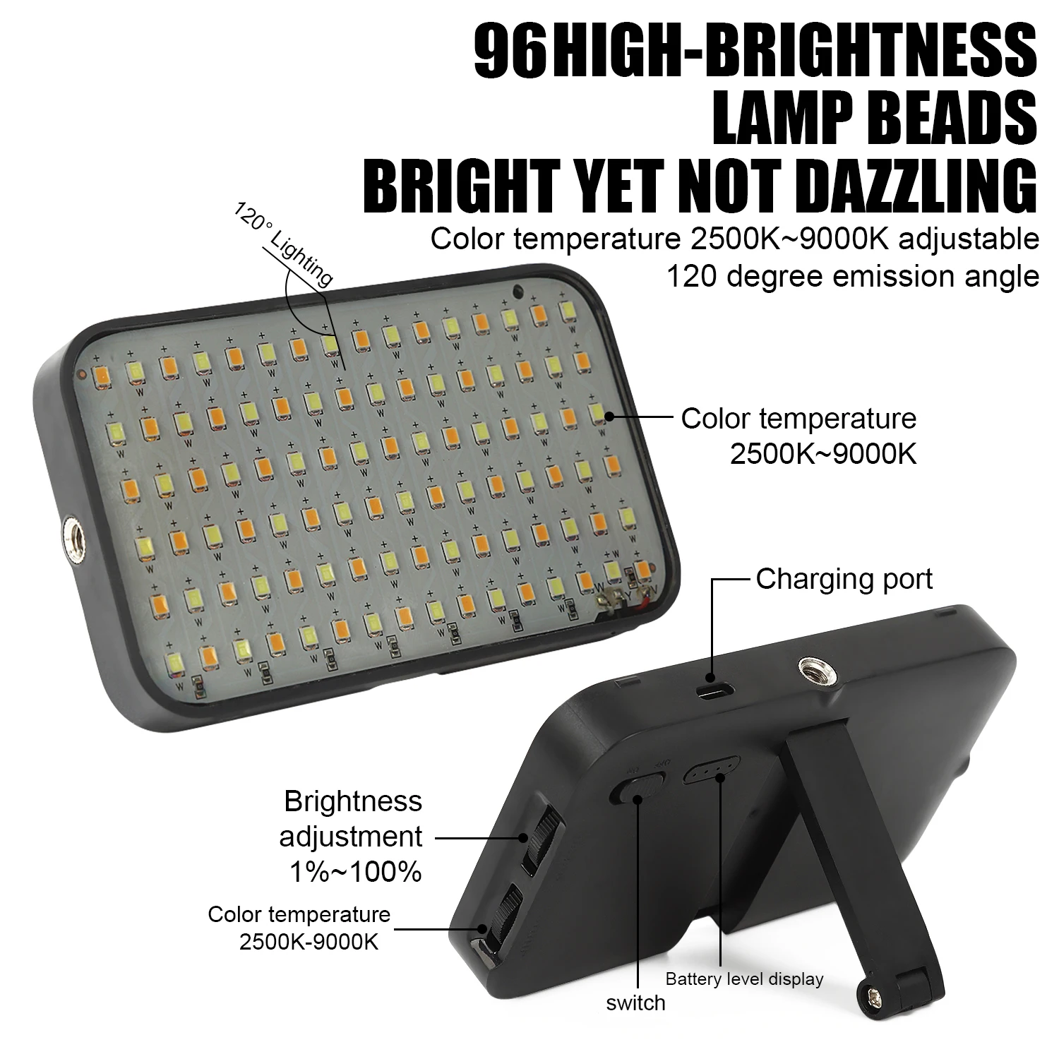 New LED Tattoo Reflective Removal Light 3000mAh Battery 52mm CPL Filter Reduce Reflection Easy Disassembly Compatible Any Phone
