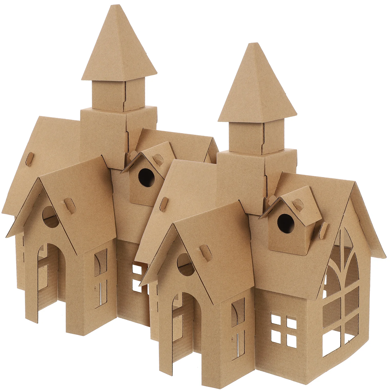 

2 Pcs Graffiti Assembled Castle Educational Toy Kids Playthings DIY Paper Science Kits Castles Toddler Childrens Toys