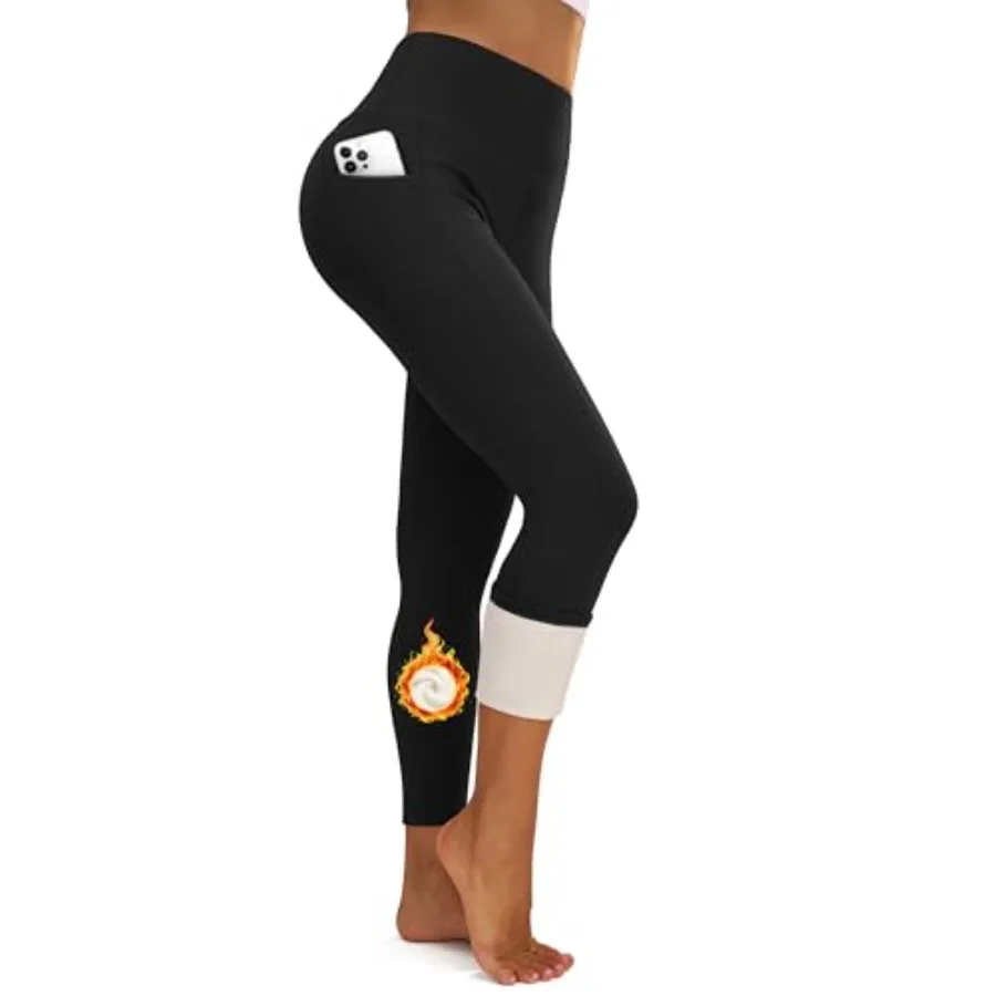 

FEYHAY Women's Fleece Lined Yoga Pants Thermal Winter High Waisted Tummy Control Leggings