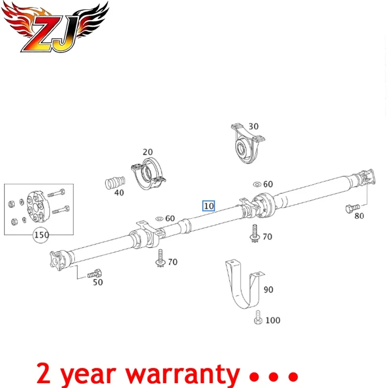 

Prop Shaft A6394109506 Fits for Mercedes Vito W639 2003- L= 2386mm, l1=639mm, l3=1014mm