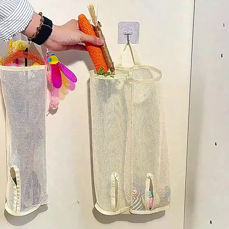 Настенная сетчатая сумка для хранения кошачьих палочек — подходит для игрушек для домашних животных, хранения игрушек для кошек, сумка для хранения игрушек для щенков без съемки места