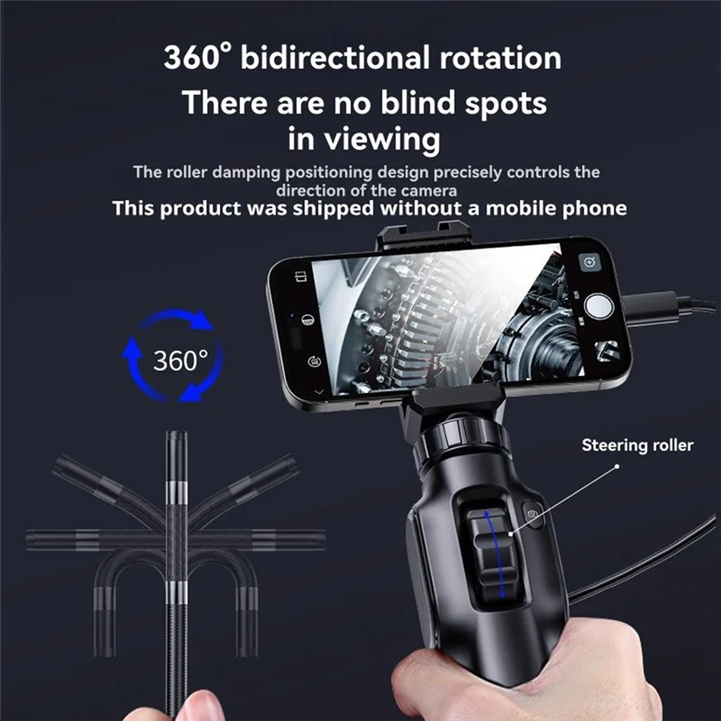 

DIGIT-2MP Industrial Borescope Endoscope For Car Inspection Mini Camera With 360 Degree Rotation 8 LED For Smartphone
