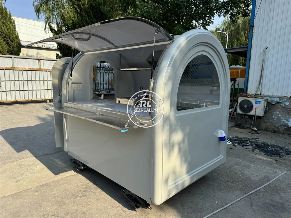 

Street Fast Food Truck Mobile Kitchen Fully Equipped Ice Cream Cart Outdoor Snack Coffee Kiosk Food Trailer