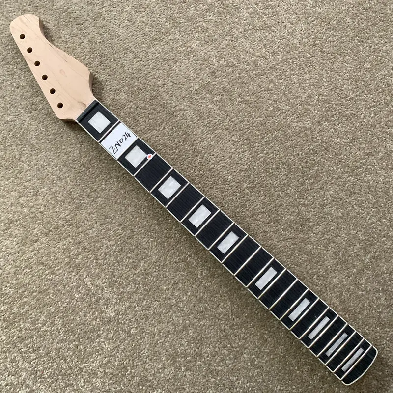 EN024 Custom Order Unfinished Electric Guitar Neck Tremolo Model 21 Frets Fingerboard Cracks No Paints for DIY Replace