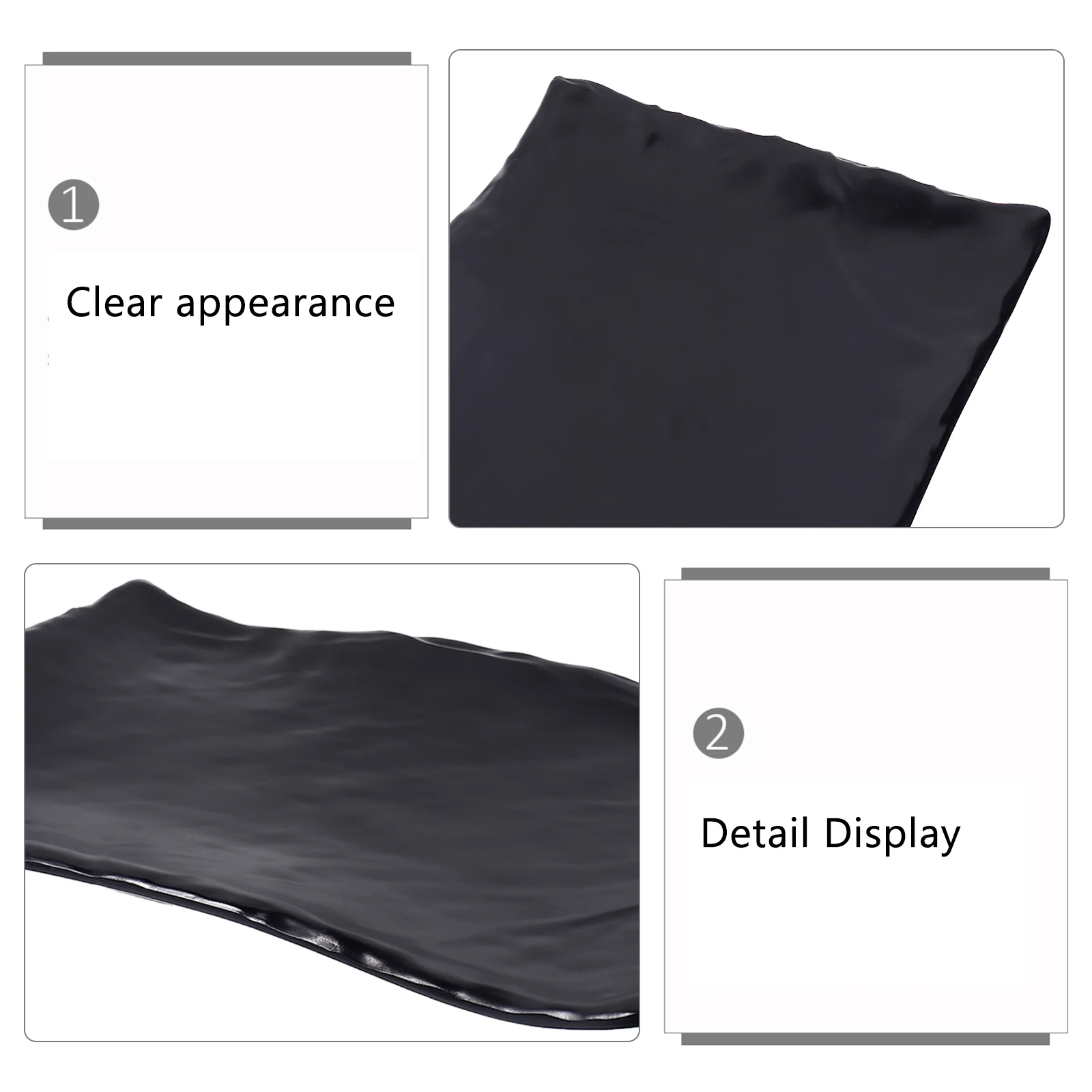 

Japanese Style Sushi Plate Tray Melamine Black M415020 Dining Tableware Set BBQ Sashimi Serving Dish Restaurant Home Kitchen Bar